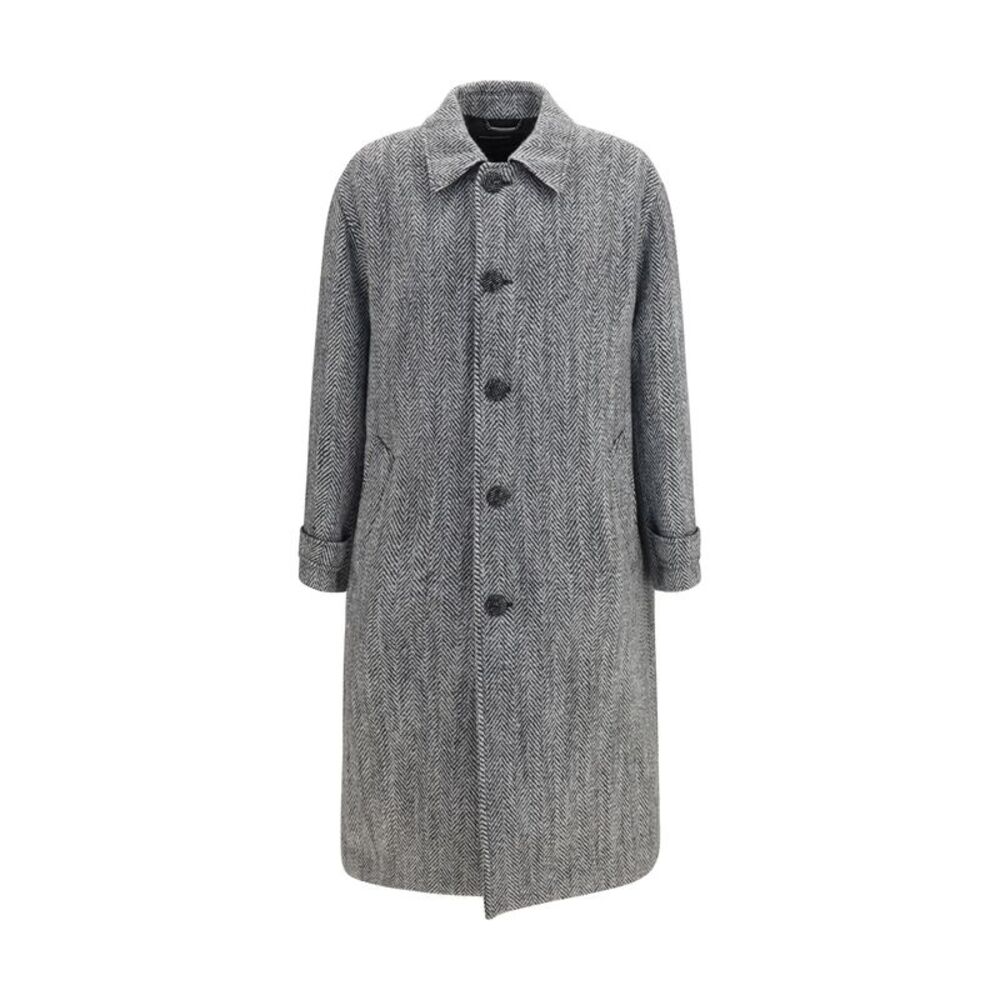 Dolce & Gabbana Men Chevron Wool-Blend Single-Breasted Coat
